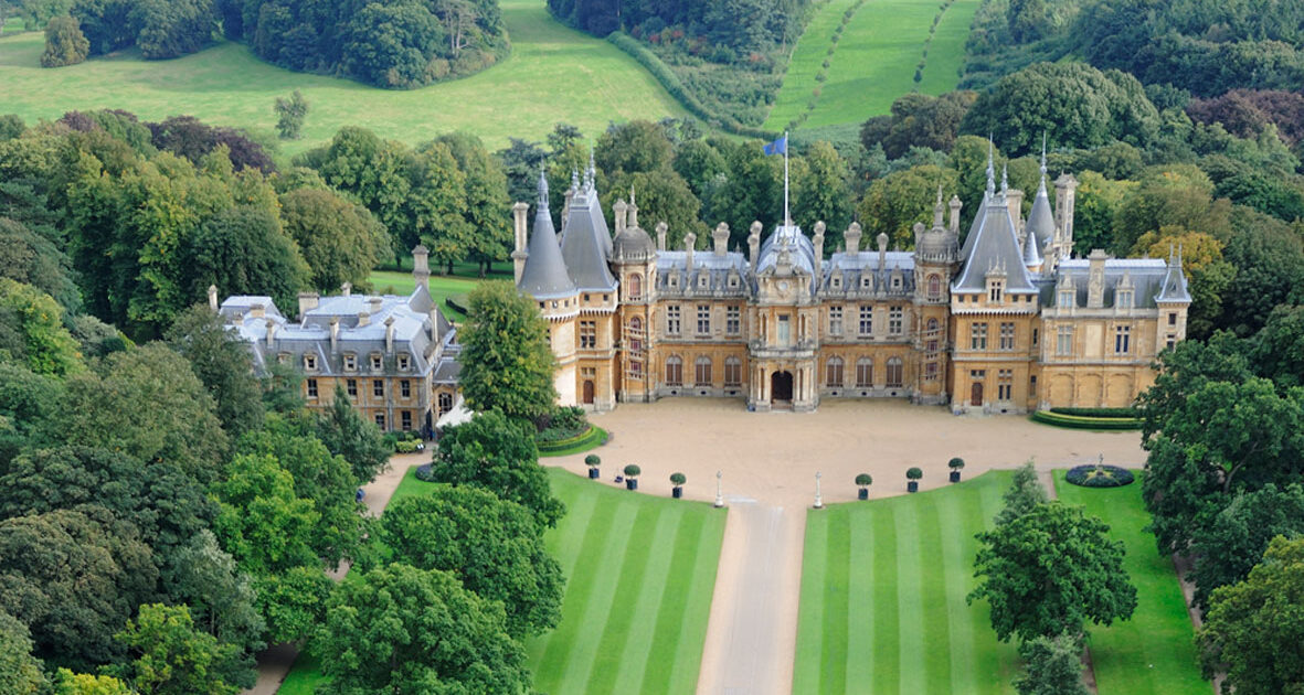 Aerial view of Waddesdon Manor Rothschild estate