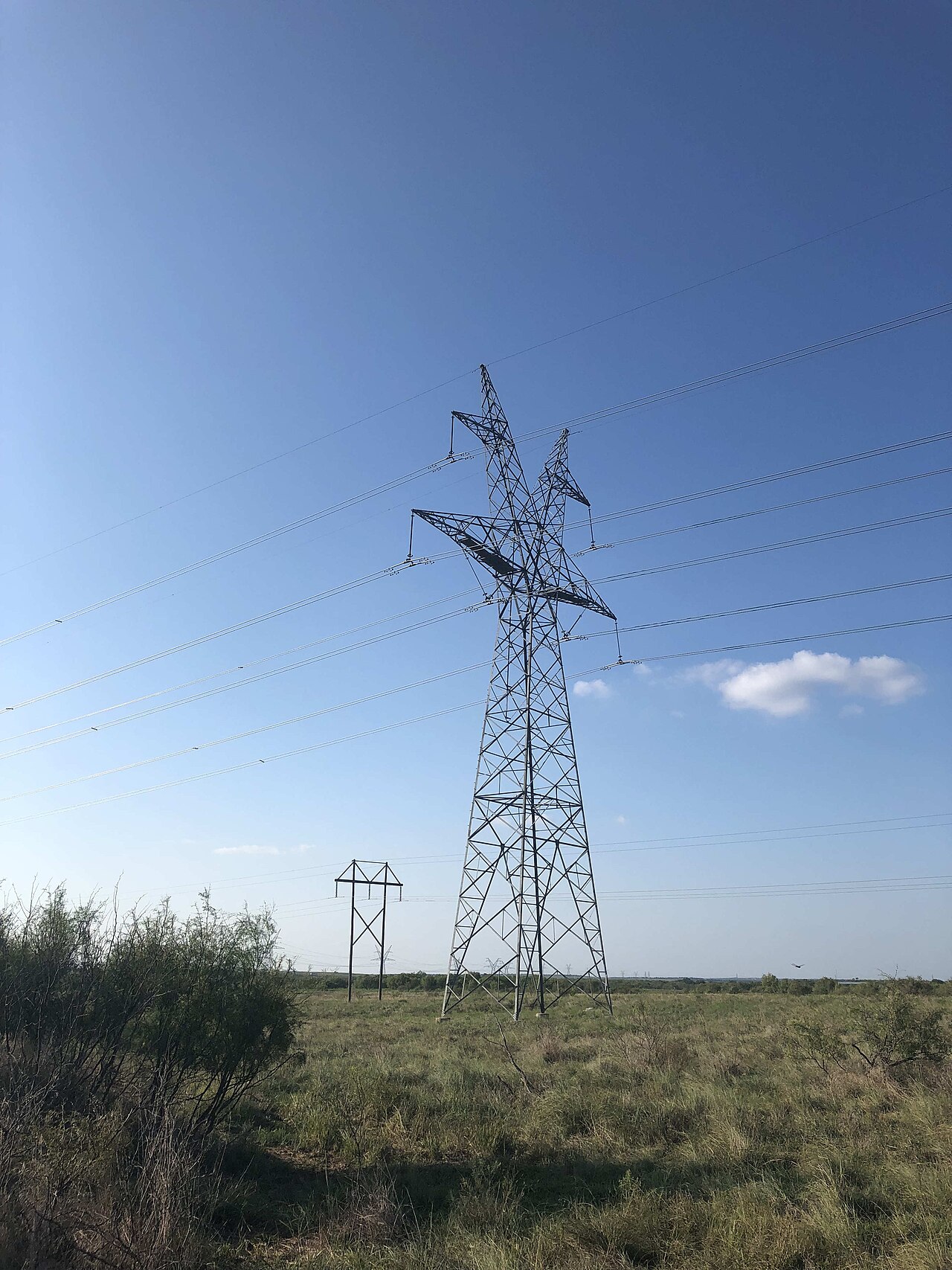 Electric towers Texas power grid — energy infrastructure that AI buildout strains and depends on