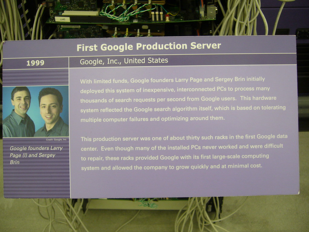 Google's first production server from 1998 — the beginning of a new infrastructure monopoly