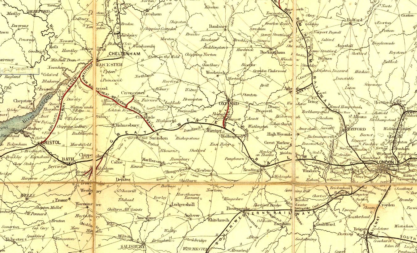 Cheffin's Map showing the Route of the Great Western Railway, 1850