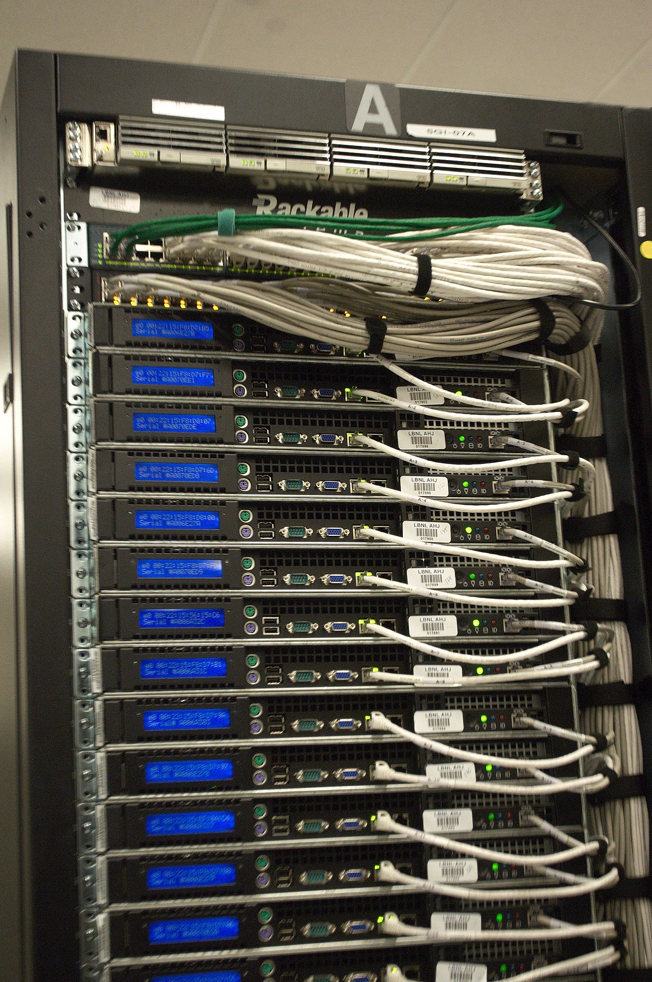 NERSC data center rack — the physical reality of capital-intensive infrastructure bets