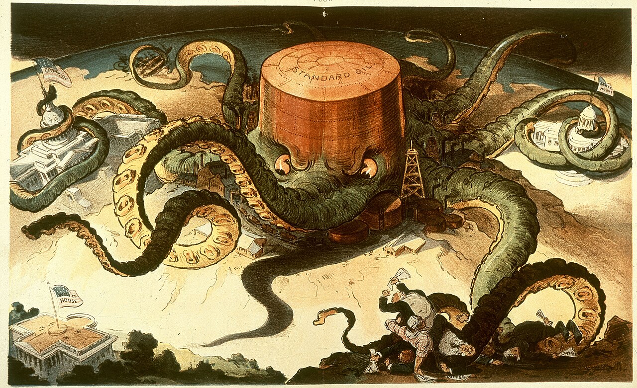 Standard Oil octopus monopoly political cartoon gilded age infrastructure control