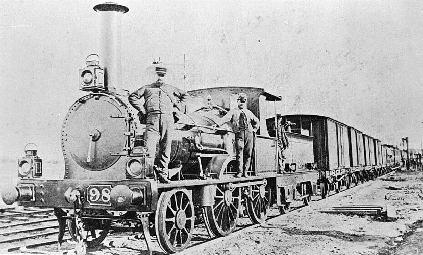 Victorian era railway locomotive, symbol of the infrastructure age