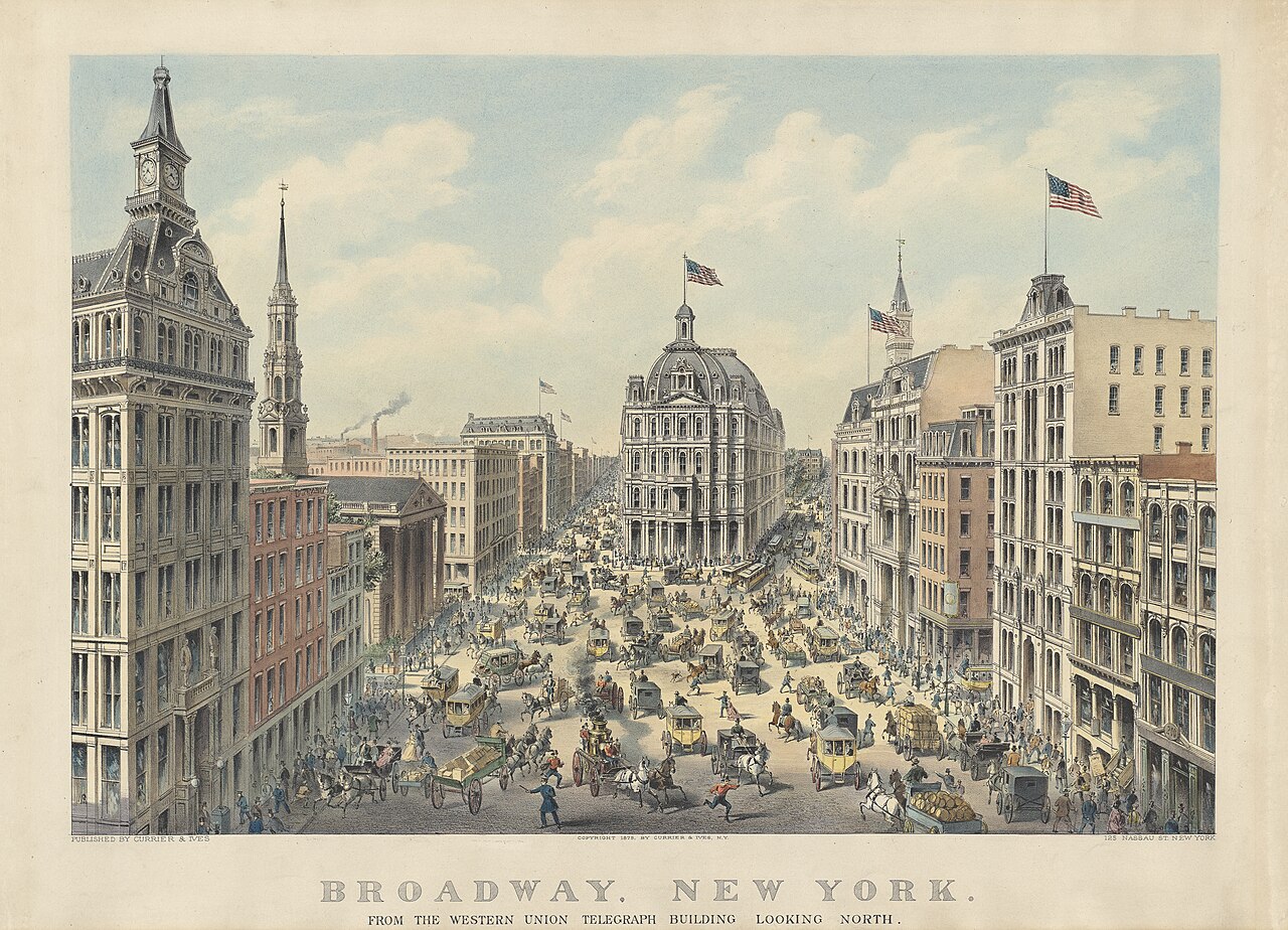 Broadway New York from Western Union Telegraph Building 1875