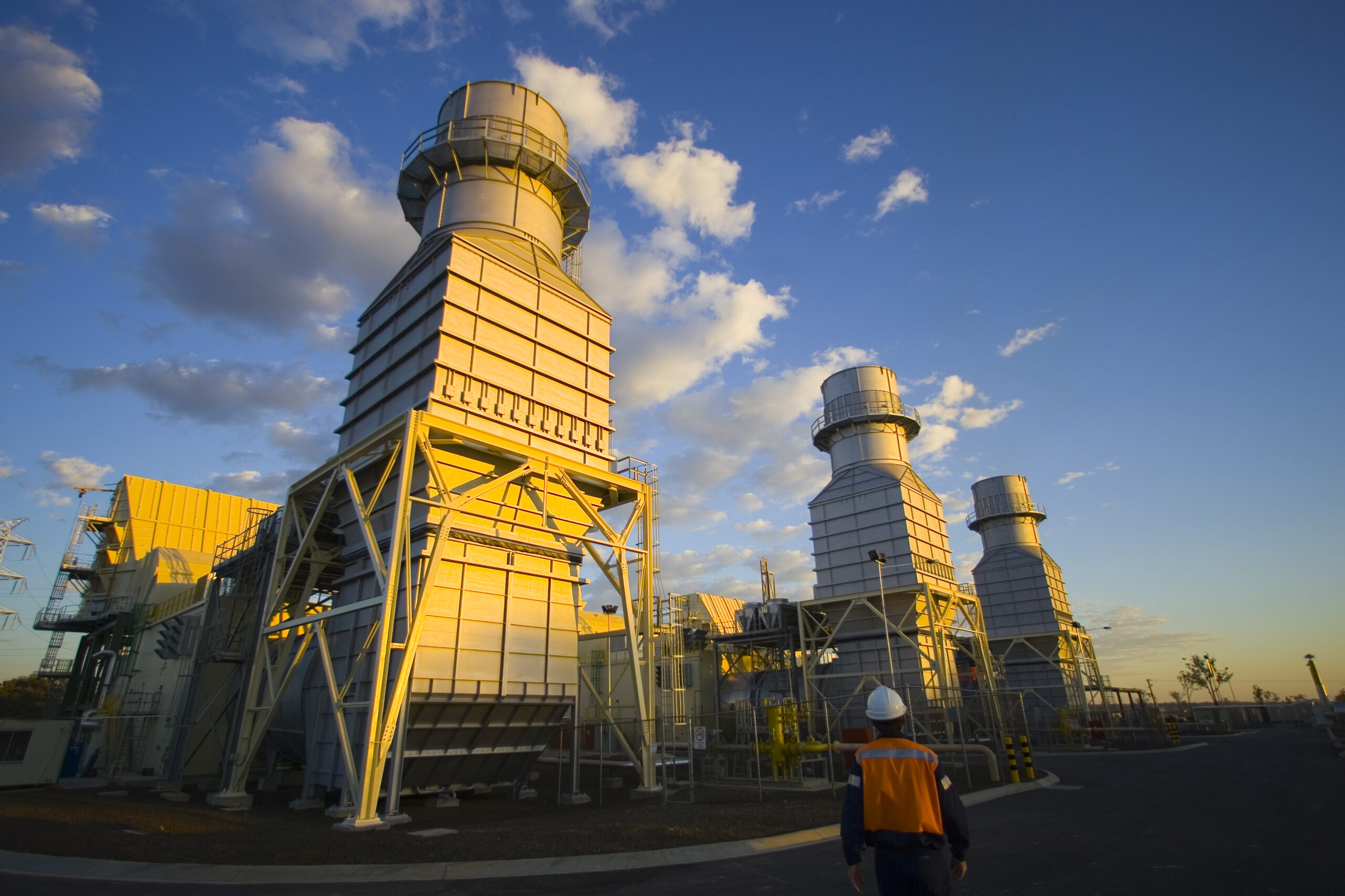 A gas power station — the type of dedicated generation asset that hyperscalers and data center operators are increasingly acquiring or contracting directly to bypass public grid interconnection queues